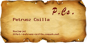 Petrusz Csilla névjegykártya
