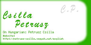 csilla petrusz business card